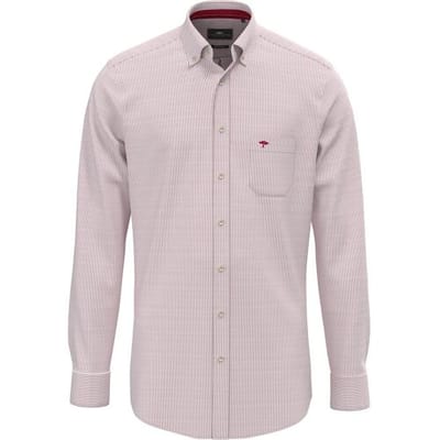 Fynch-Hatton Overhemd Fine Stripe Washed Oxford Cranberry Red / male