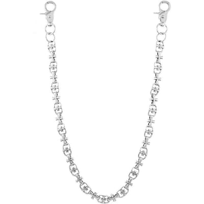 Nieuwe Punk Stijl Metalen Kruis Ketting Riem Voor Mannen Hip Hop Gotische Broekketting Retro Punk Tailleketting white
