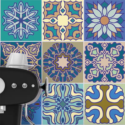 Muurstickers - Zelfklevende tegelmuurstickers voor keuken en badkamer - 9 tegelstickers - 9 stickers 20x20cm