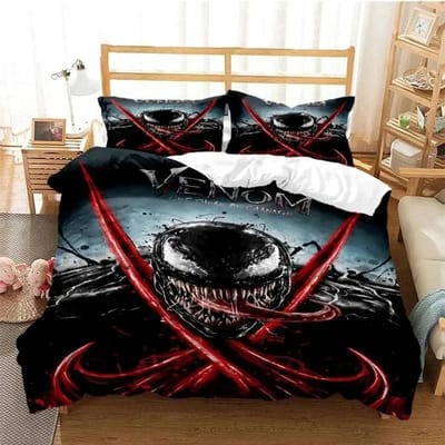 Venoms Beddengoedset Dekbedovertrek Bedset Dekbedovertrek Kussensloop Dekbed King Queen Size Jongens Volwassenen Beddengoedset US Twin 173x218cm