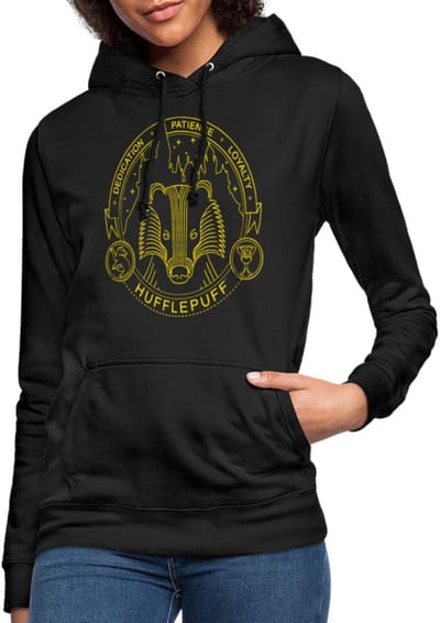 Harry Potter Huffelpuf Lineart Hoodie Dames