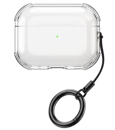 Transparant hoesje voor oordopjes met sleutelhanger – schokbestendige beschermhoes geschikt voor AirPods 4