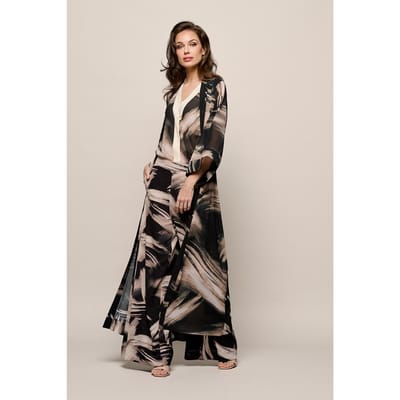 Isla Print Kaftan Zwart / Off White