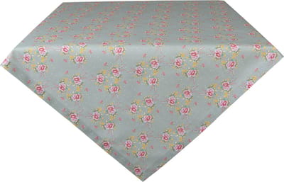 Clayre & Eef Tafelkleed 100x100 cm Groen Roze Katoen Bloemen