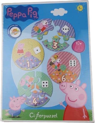 Peppa Pig Cijferpuzzle puzzel - Multicolor - Karton - 3+