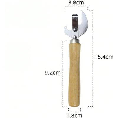 Premium Blikopener Met Houten Handvat - Gemakkelijk Vast te Pakken, Handmatige Pot- En Flesopener Voor Keuken, Restaurants En Bars