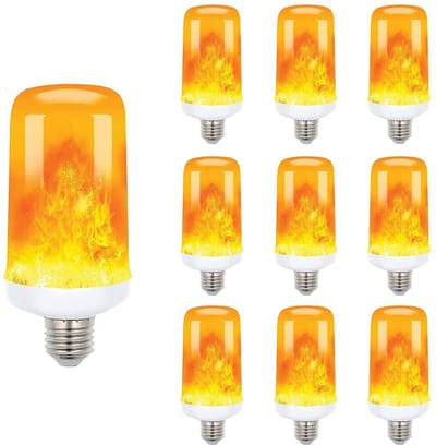 VITO LED Vlam-Effect Lamp E27- 5W (vervangt 25W) - 250lm - 1400K Amber - 230V - Realistisch Vlamlicht - 10 stuks