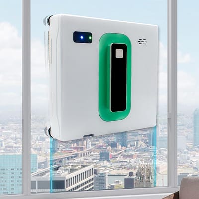 Robotische raamreiniger – Raamreinigingsrobot met afstandsbediening, 50 ml watertank en 3 reinigingsmodi, 2800 Pa sterke zuigkracht en intelligente routeplanning – voor ramen en spiegels (binnen en buiten)
