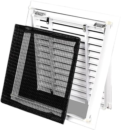 Ventilatierooster Vierkant - Luchtuitlaat Deksel - Luchtcirculatie Verbeteren - Verwijderbare Lamellendeur - Tot 50x50 cm - Zwart