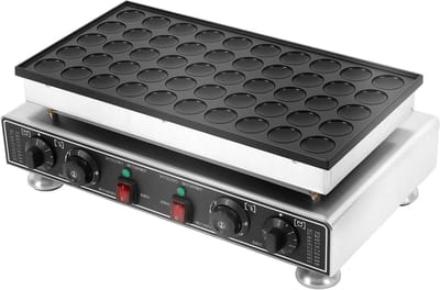 Wafelijzer 50 Gaten - Cupcake Maker Muffin Apparaat - Snacks Maken - Roestvrij Staal - 54x29x16.5 cm - Zilver Zwart