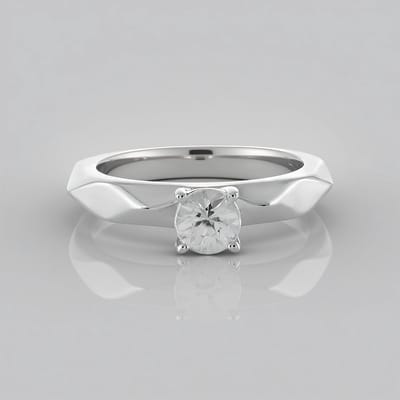 Cavill - Zilveren Ring met 0,678 ct Cambodjaanse Zirkoon - 925 Sterling Zilver - Minimalistische Elegante Ring met Rond Slijpsel - Tijdloos Design