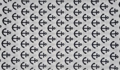 Haarsoires Haarband Multifunctioneel 45x25cm - Maritiem Patroon - Wit Grijs - Elastische Stof - Bandana Col Nekwarmer - Sport Outdoor Casual - Unisex