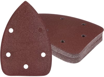 Dailygoods- Schuurpapier Set 25 Stuks - Driehoek 9,9 cm x 13,9 cm - Korrel 120/180/240/800/1000 - Aluminiumoxide - Antistatisch - Voor Houten Meubels - Schuurmachinepapier