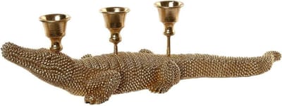 Decoratieve kandelaar - Sfeerobject - Huis decoreren - Uniek design - 42.5 cm hoog - Goudkleurig