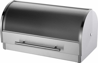 Michelino Broodtrommel RVS met Transparant Deksel – Brooddoos – Broodbox – Broodbewaarbox – Brood Bewaren – 39,5 x 24 x 21 cm