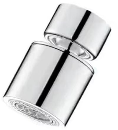Keukenkraan Sproeikop Filter Verstelbaar 360° – Rotary Splashback Tap Nozzle Bubbler – Zilver – Kort – Aanrecht Kraan Beluchter Waterbesparend Anti-Spat Mondstuk voor Keuken, Badkamer en Wastafel