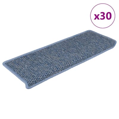 vidaXL - Trapmatten - zelfklevend - 30 - st - sisal-look - 65x21x4 - cm - blauw