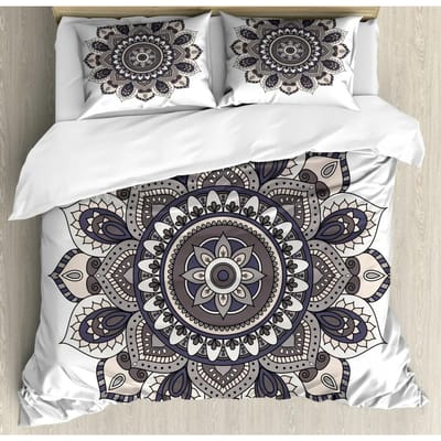 Boheemse 2/3-delige Boho Mandala Beddengoedset Twin Queen King Size Dekbed Dekbedovertrek en Kussensloop Zacht Beddengoed 200x200cm 3pcs