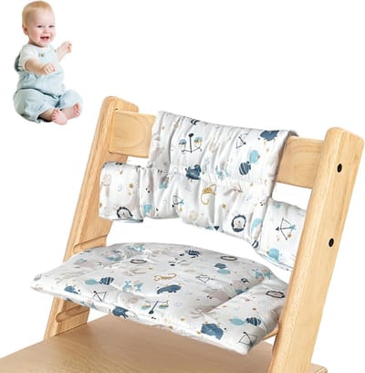 Zitkussen voor Tripp Trapp Kinderstoel, Set van 2 Biologisch Katoen, Waterdicht en Machinewasbaar, Ideaal voor Kinderen en Comfortabel Gebruik