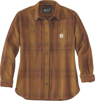 Carhartt Damesoverhemd van twill met lange mouwen, geruit, Carhartt® bruin