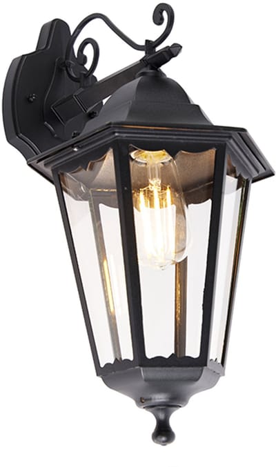 QAZQA havana - Klassieke Wandlamp voor buiten - 1 lichts - D 26.8 cm - Zwart - Buitenverlichting