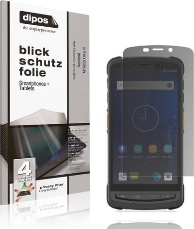 dipos – Matte Privacy Screenprotector geschikt voor Newland MT9055 Orca III | Anti-Spy Beschermfolie