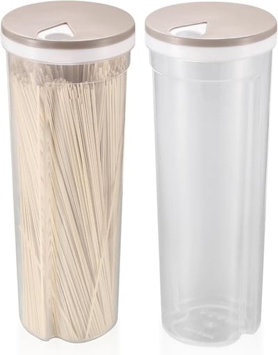 2 stuks spaghetti-opbergdozen, pasta-opbergdoos, voor pasta, muesli, snacks, suiker, granen, verzegelde containers