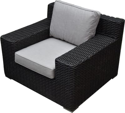 Manjavico lounge tuinstoel zwart wicker