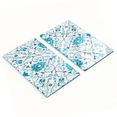 Set van twee decoratieve glazen keukenplanken met Arabisch patroon, 2x30x52 cm