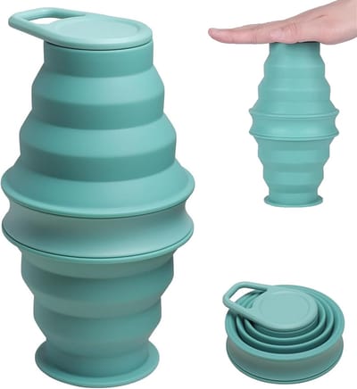 SnelShoppen - Opvouwbare Drinkfles 500 ml | BPA-vrij, Lekvrij, Draagbare Waterfles voor Sport, Outdoor, Camping, Reizen en Fitness, Blauw