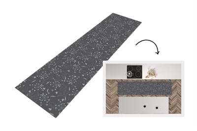 Keukenloper - Loper keuken - Bloemen - Wit - Patronen - 200x50 cm - Keukenloper vinyl