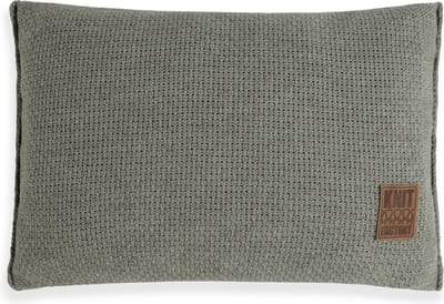 Knit Factory Jesse Sierkussen - Rechthoekig kussen - Kussen woonkamer - Bank kussen - Decoratie kussen - Urban Green - 60x40 cm - Kussenhoes inclusief kussenvulling