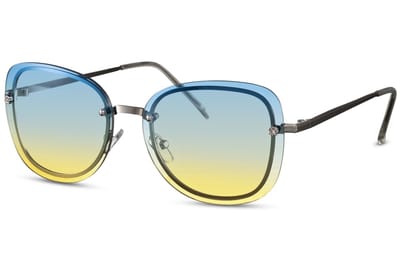 6266 Solo-Solis Zonnebril | Zilver koper Montuur Zonnebril | Blauw, Groen ,Geel Glazen Zonnebril | Randloze ,Frameloos Zonnebril | Rimless Glasses | Dames Zonnebril | Festival & Rave Bril |Fashion Eyewear | Party & Outdoor Bril +brillen sleeve & doek