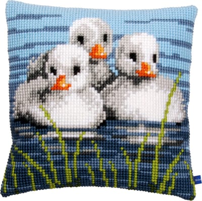 Vervaco - Kruissteekkussen kit - Eendjes in het water - PN-0155206 - Borduren - Borduurpakket - Borduurpakket volwassenen - Borduurpakket kind