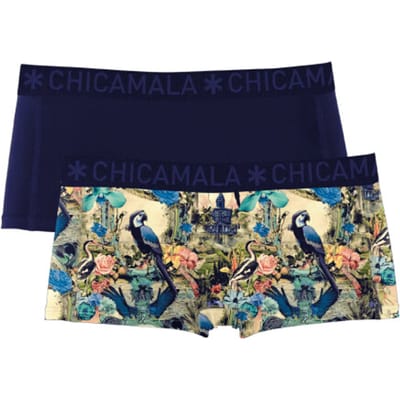 Chicamala – Boxershort Dames – 2 Pack - Normale Lengte – Onderbroeken Dames – Lingerie - Boxershort – Ondergoed – Kleding - 95% Katoen – Dameskleding - Muchachomalo – Maat L