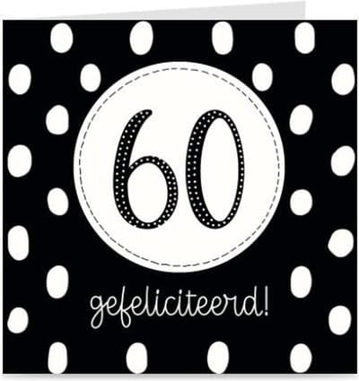 60 JAAR | verjaardagskaart / kaart met envelop | wenskaart voor 60e verjaardag