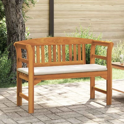 vidaXL - Rozenbank - Crème - Wit - 114 - x - 46 - x - 82,5 - cm - Massief - Acacia - Hout