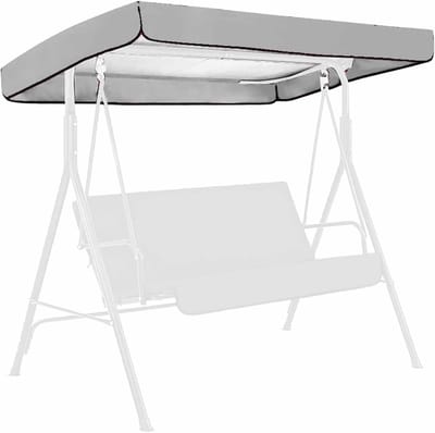 Schommelbank Dak - Zonnedak Luifel - Tuin Bescherming - Universele Pasvorm - 191 x 120 cm - Zilver