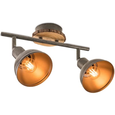 Home Sweet Home - Industriële Plafondspots - Rusty - Met 2 E14 Fitting - Metaal Spotlights - 33 x 10.5 x 24cm - Voor woonkamer en slaapkamer -