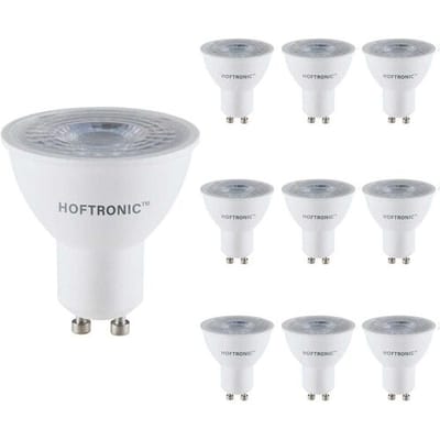 HOFTRONIC - Voordeelverpakking 10X GU10 LED Spots Dimbaar - 38 graden - 4,5 Watt 345lm - Vervangt 50 Watt - 6500K Daglicht wit licht - LED Reflector - GU10 LED lamp