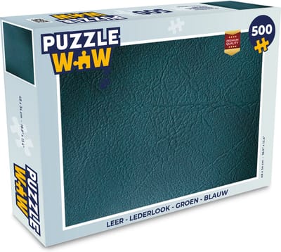 Puzzel Leer - Lederlook - Groen - Blauw - Legpuzzel - Puzzel 500 stukjes