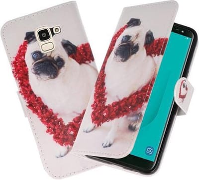 Hond booktype wallet case Hoesje voor Samsung Galaxy J4 2018