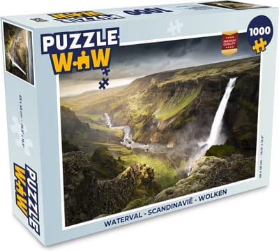 Puzzel Waterval - Scandinavië - Wolken - Legpuzzel - Puzzel 1000 stukjes volwassenen