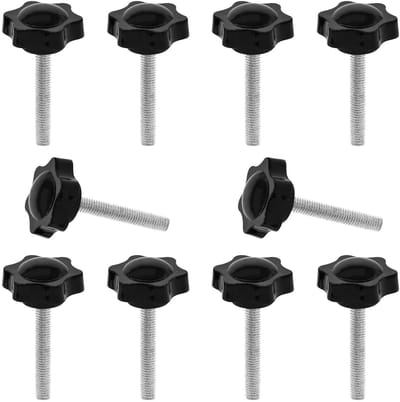 Set van 10 M8 x 50mm Stervormige Schroeven met Hexagonale Plastic Kop voor Mechanische Bevestiging en Vervanging