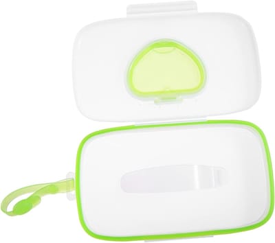 Draagbare Babydoekjesbox - Babydoekjes Houder - Onderweg Hygiënisch - Stofvrij Ontwerp - 22 x 13.5 x 3 cm - Groen