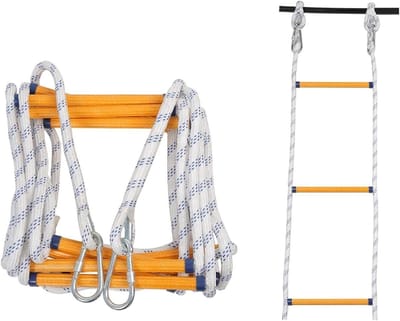 Ontsnappingsladder - Touwladder Noodgeval - Veilige Evacuatie - Snelle Inzet - 5 Meter - Zwart