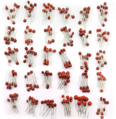 OTRONIC® Assortiment Keramische Condensatoren, set van 30 waarden van 2PF tot 0.1UF - 300 stuks,