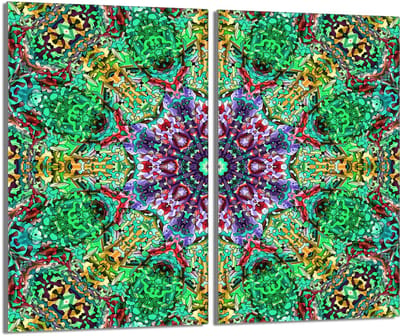 TMK ArtDeko Serie - Glazen Beschermplaat voor Fornuis - 2x30x52 - Veelkleurig Ontwerp