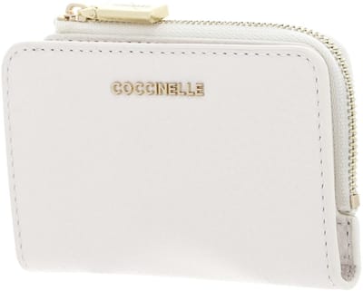 COCCINELLE Leren Kaarthoes Metallic Soft Credit Card Holder Blanco Crème