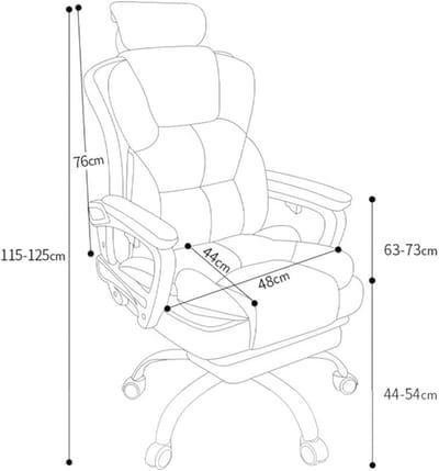 Ergonomic Executive Office Chair with Footrest & Lumbar Support – High Back Reclining Swivel Leather Computer & Gaming Chair, Adjustable Comfort Office Seat (10 x 10 x 10 mm)